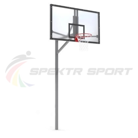 Купить Стойка баскетбольная уличная упрощенная со щитом из оргстекла, кольцом и сеткой SP D 412 в Орске 